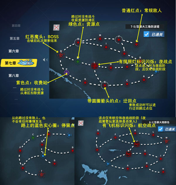 战舰少女r常规地图的点位和路线详解 战舰少女r常规地图的点位和路线攻略